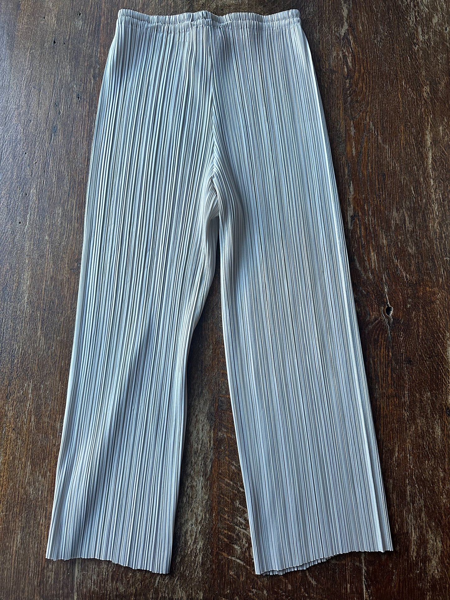 ISSEY MIYAKE PLEATS PLEASE silver trousers