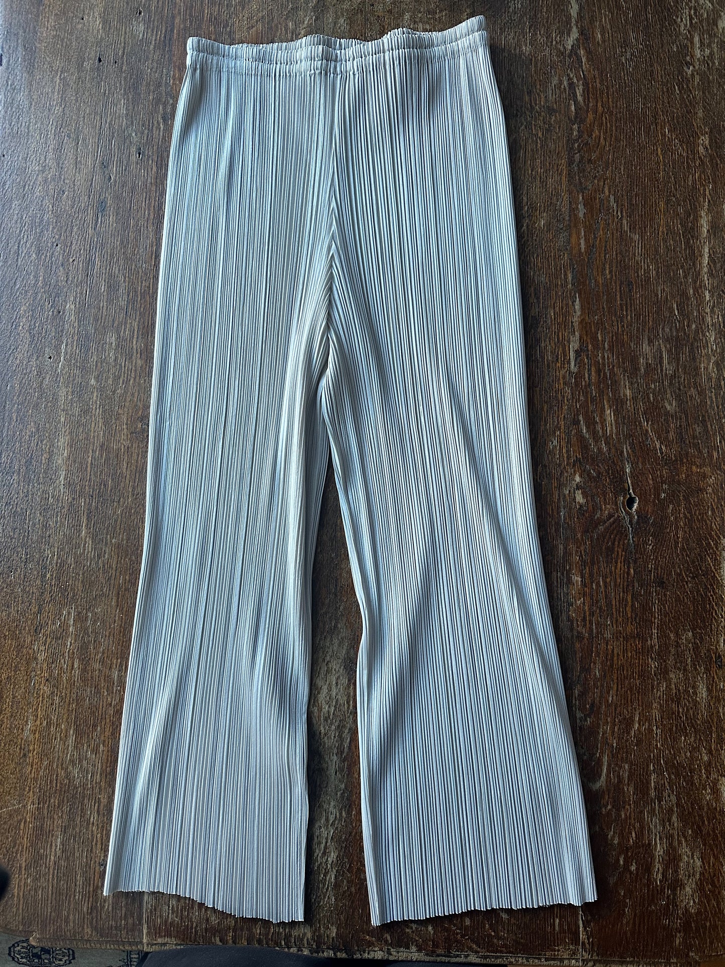 ISSEY MIYAKE PLEATS PLEASE silver trousers