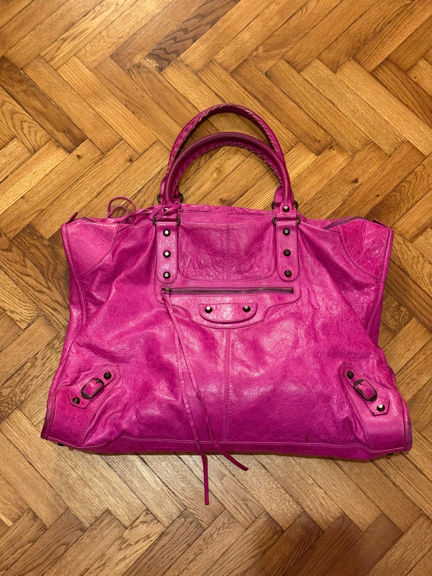 BALENCIAGA pink weekender bag