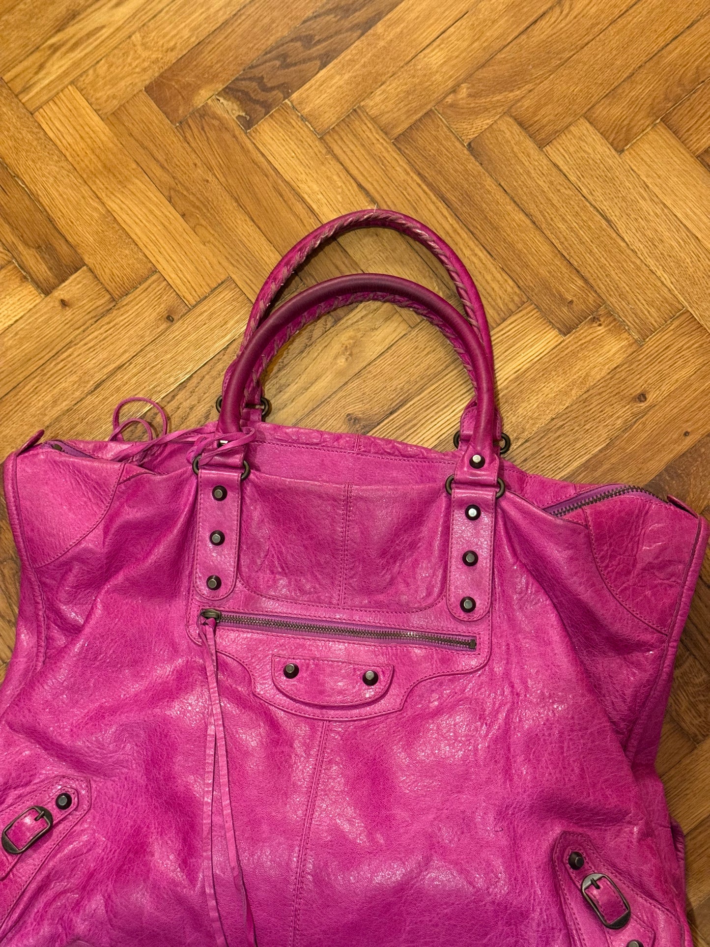 BALENCIAGA pink weekender bag