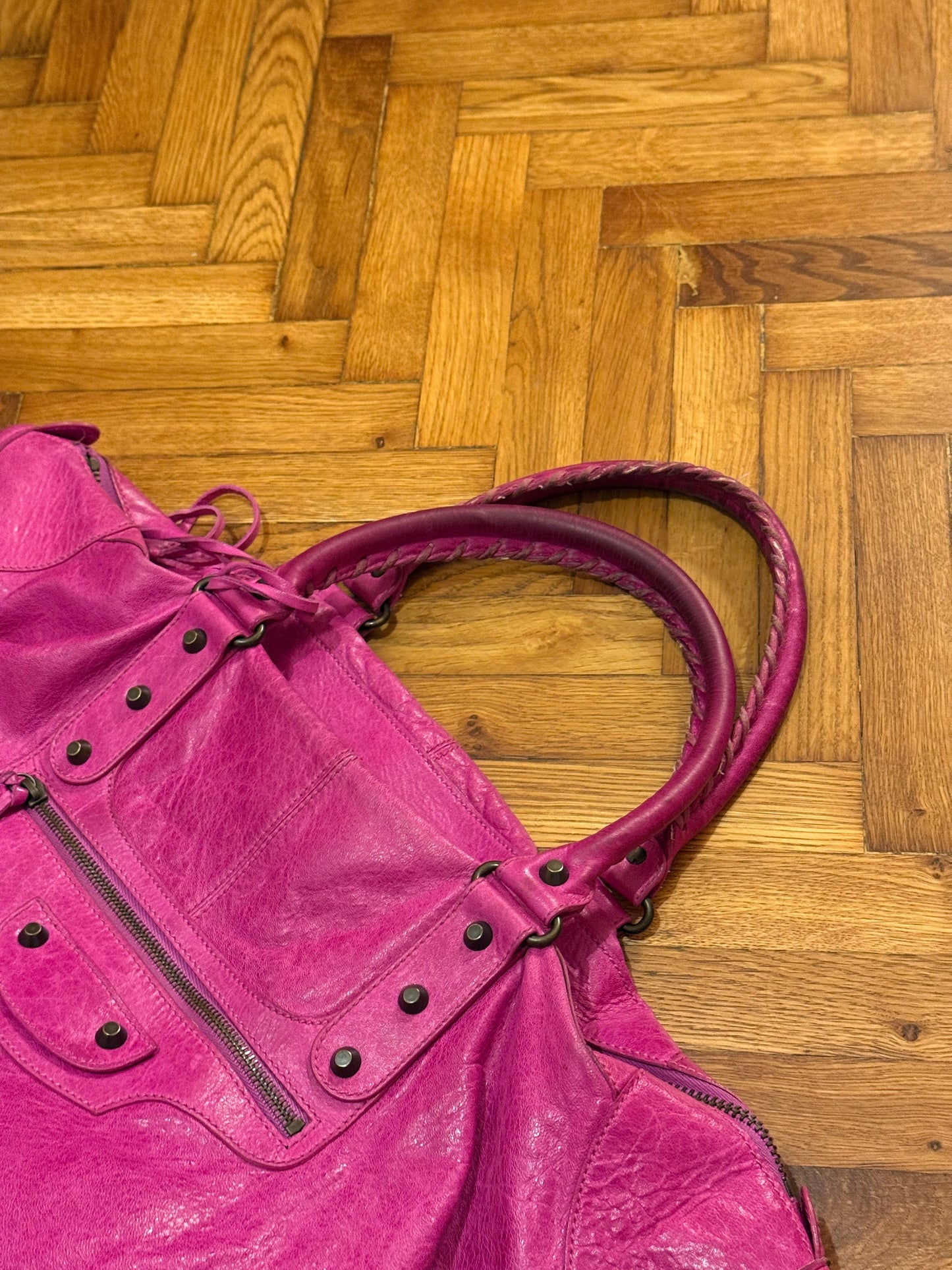BALENCIAGA pink weekender bag