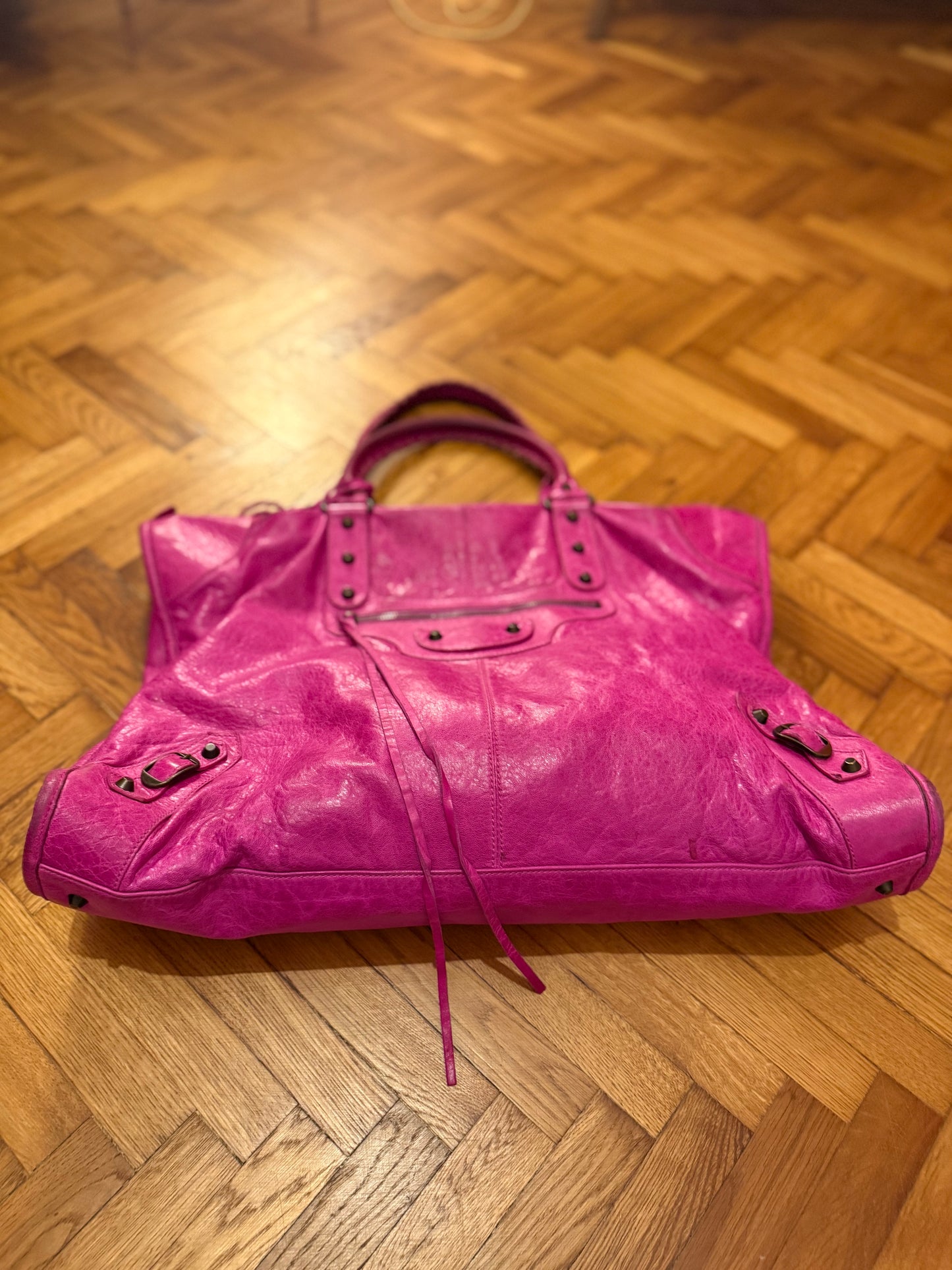 BALENCIAGA pink weekender bag