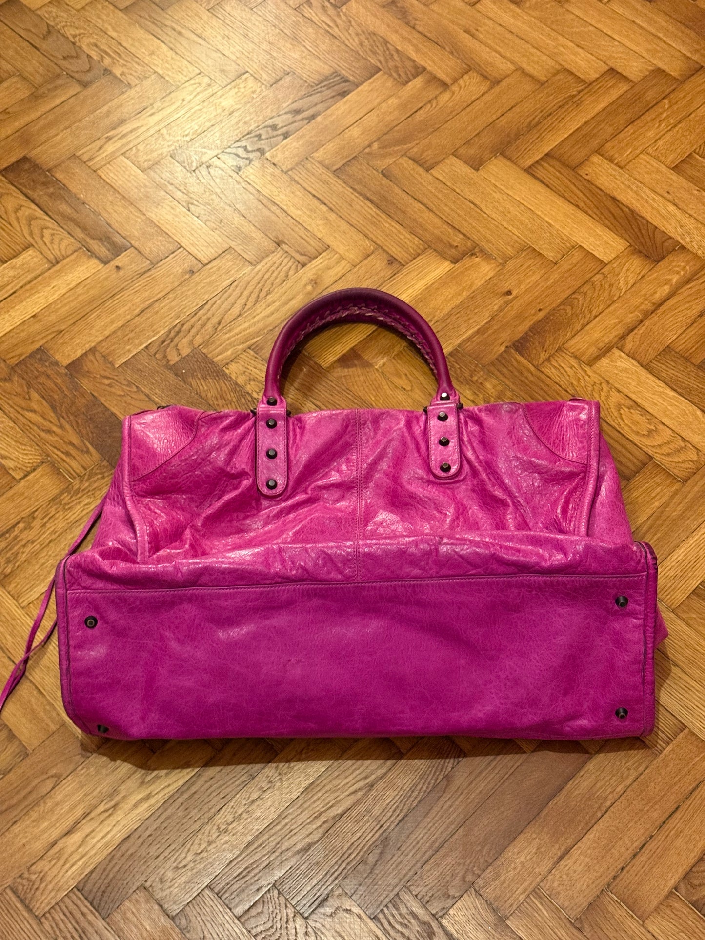 BALENCIAGA pink weekender bag