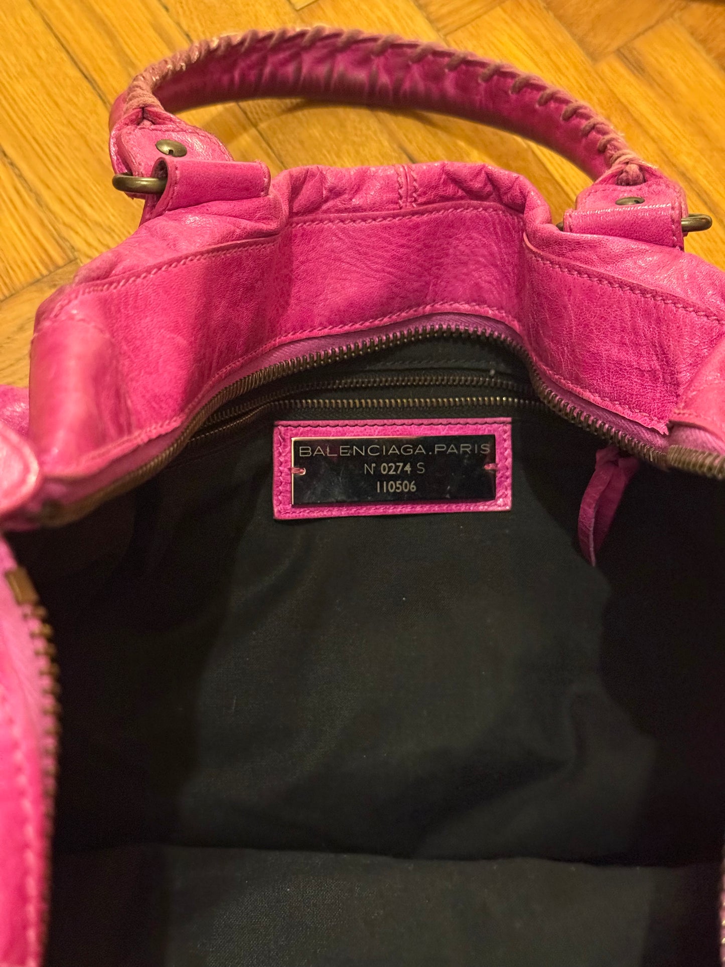 BALENCIAGA pink weekender bag
