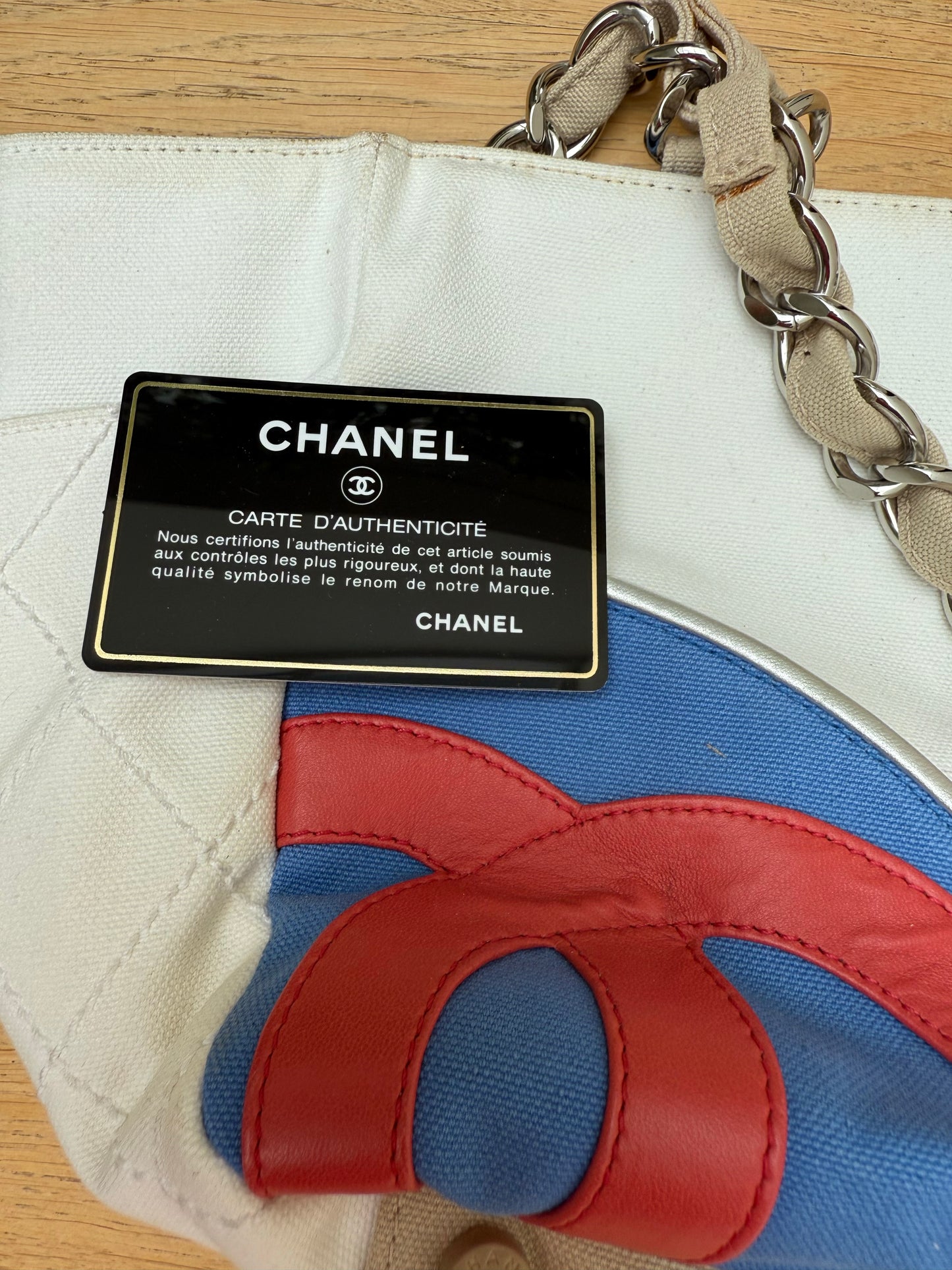 CHANEL vintage 5 red/blue bag