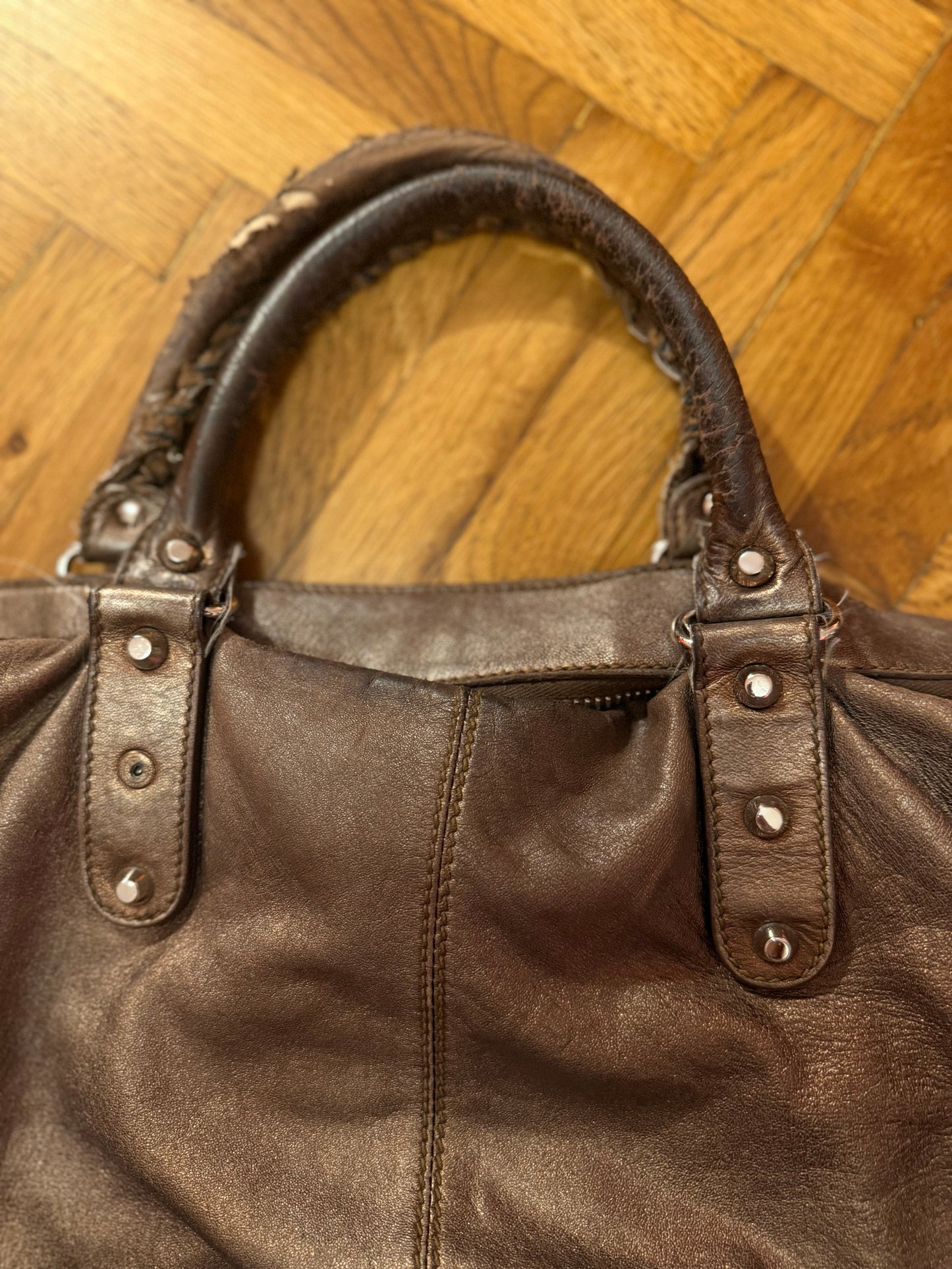 BALENCIAGA brown weekender bag