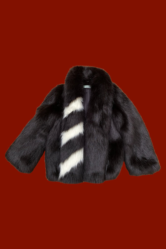 OFF_ WHITE faux fur coat