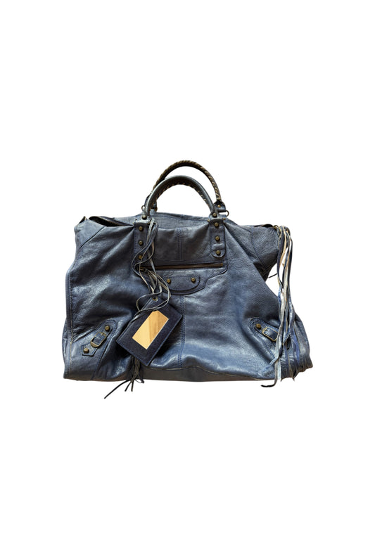 BALENCIAGA blue weekender bag