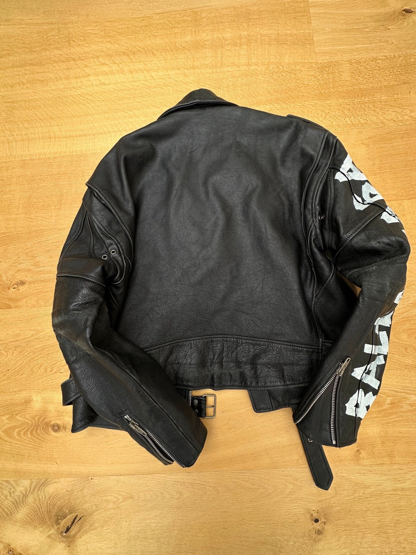 BALENCIAGA graffiti biker leather jacket - six__pistols designer fashion items