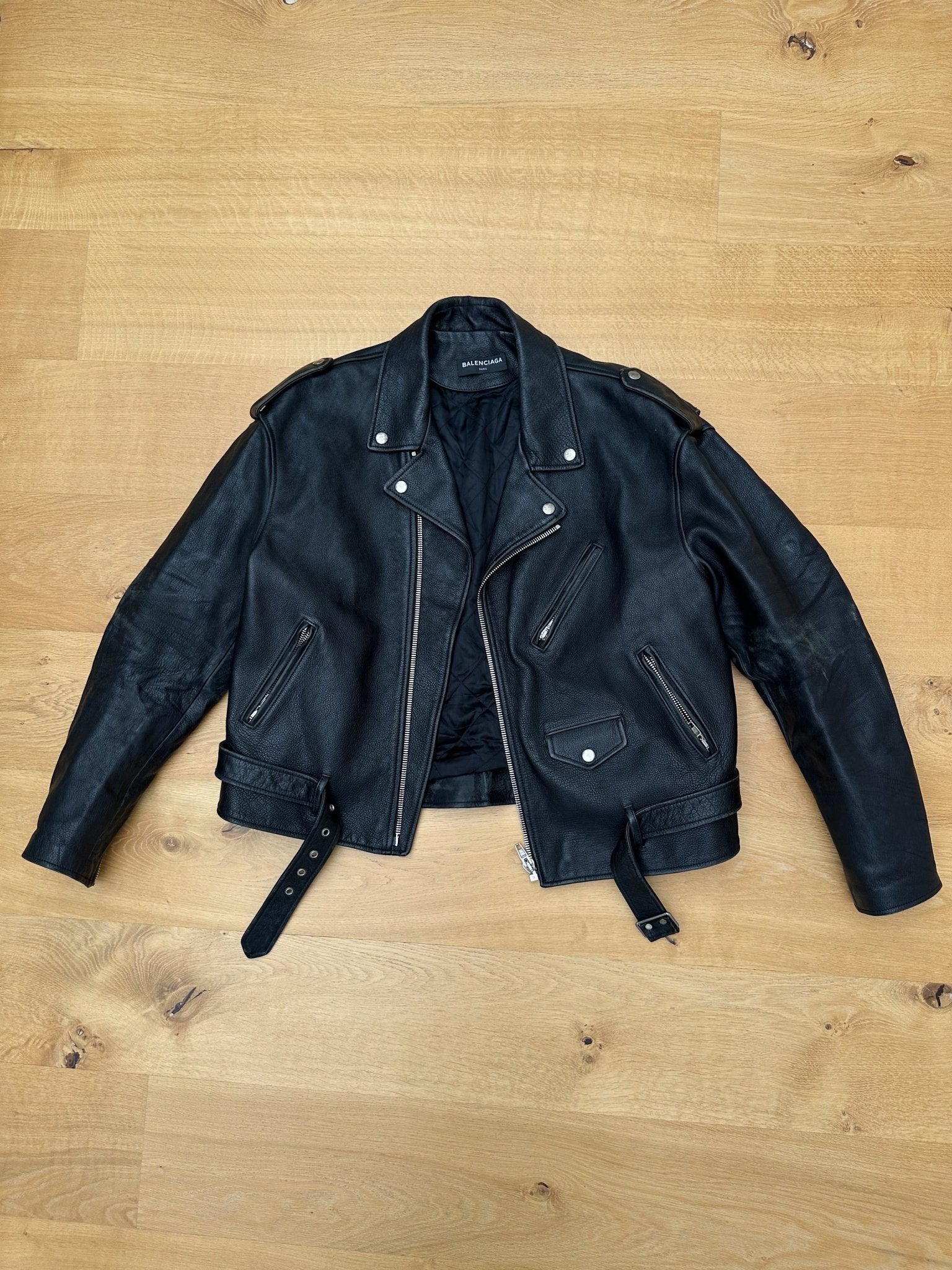 BALENCIAGA graffiti biker leather jacket - six__pistols designer fashion items