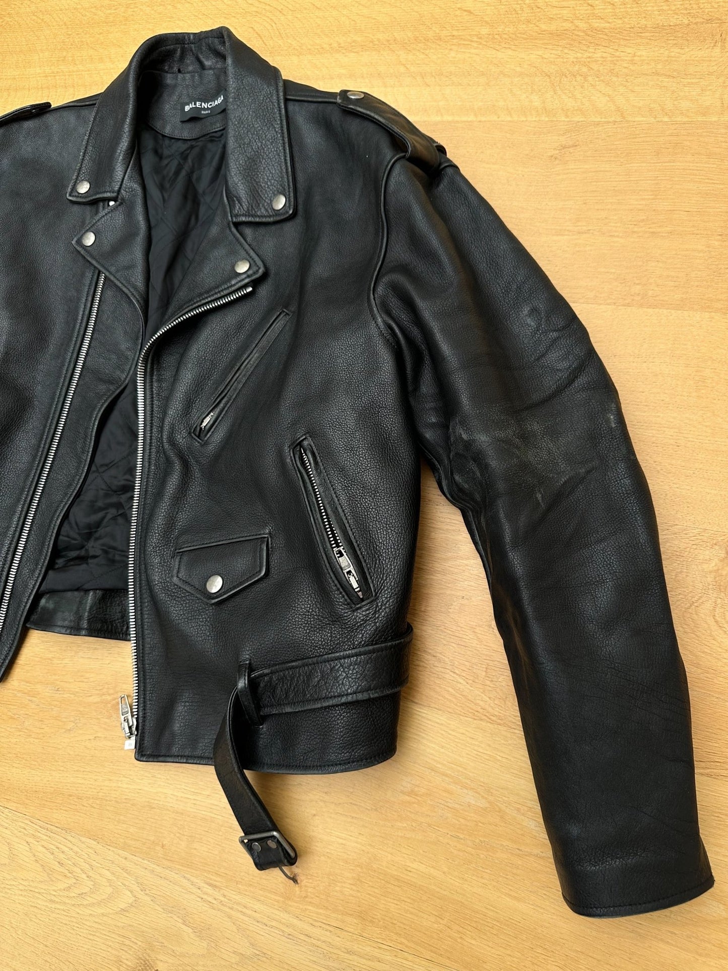 BALENCIAGA graffiti biker leather jacket - six__pistols designer fashion items