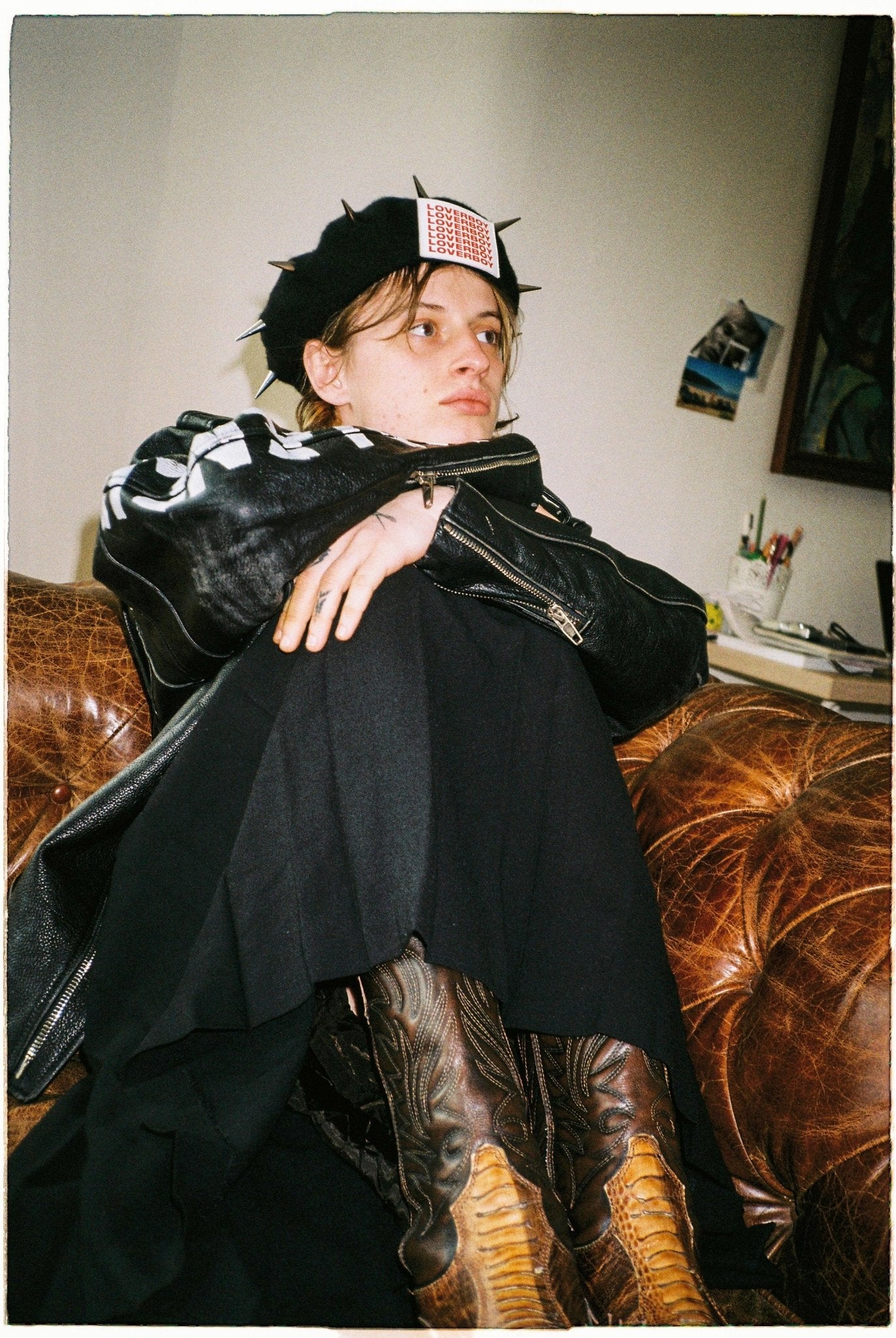 BALENCIAGA graffiti biker leather jacket - six__pistols designer fashion items