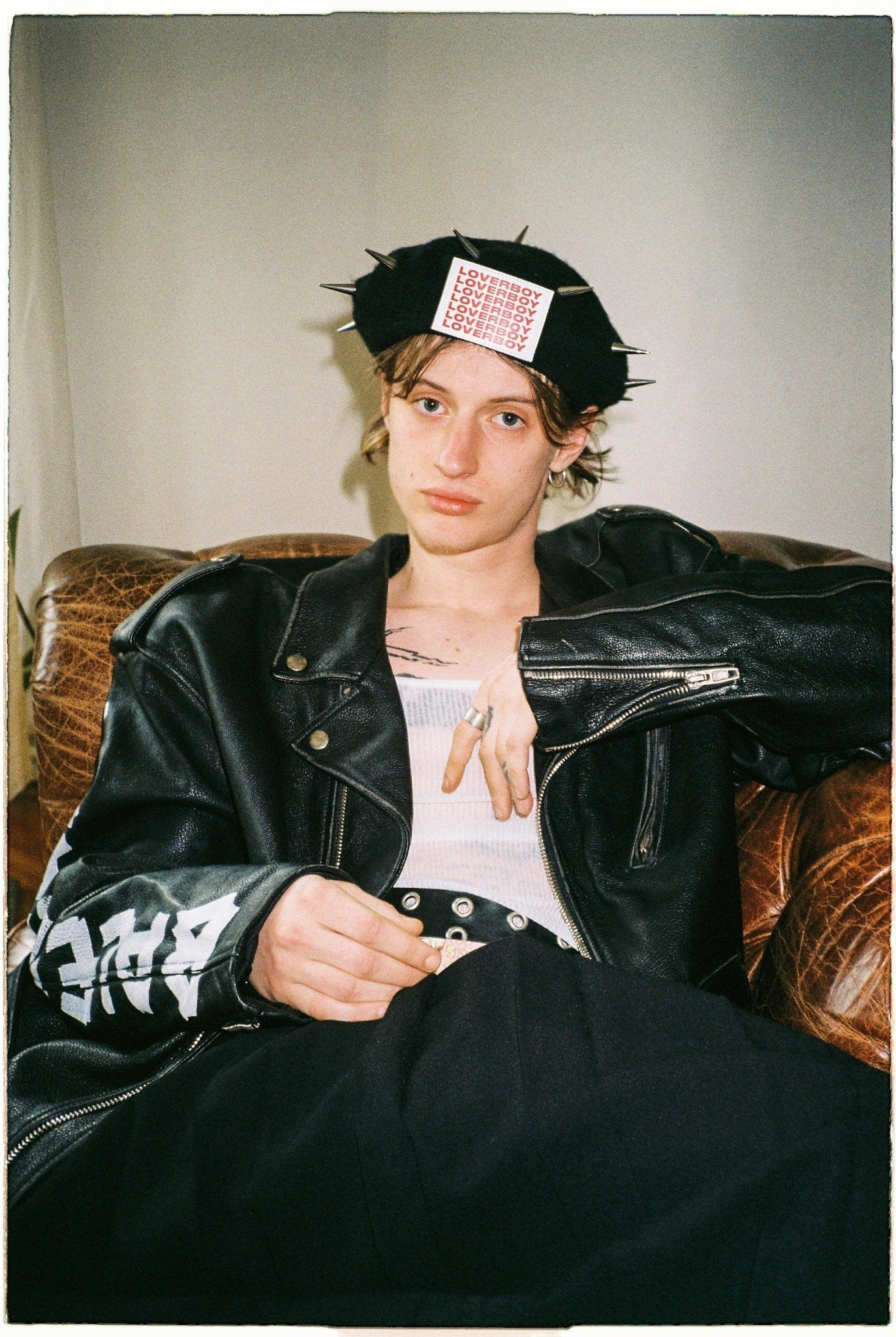 BALENCIAGA graffiti biker leather jacket - six__pistols designer fashion items