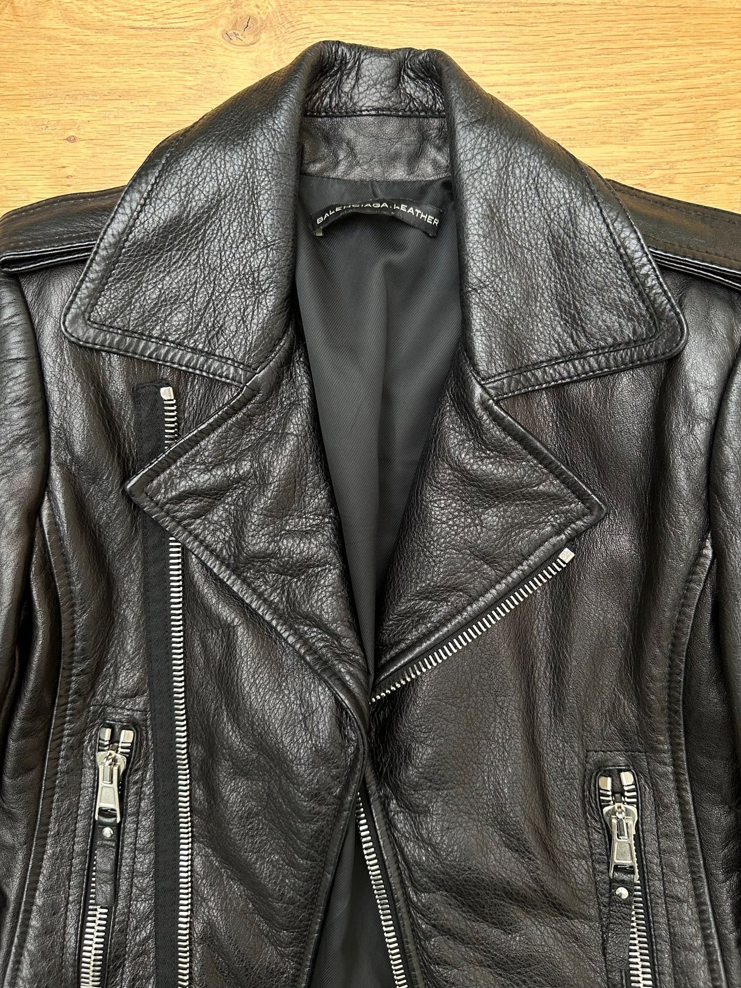 BALENCIAGA leather biker jacket - six__pistols designer fashion items