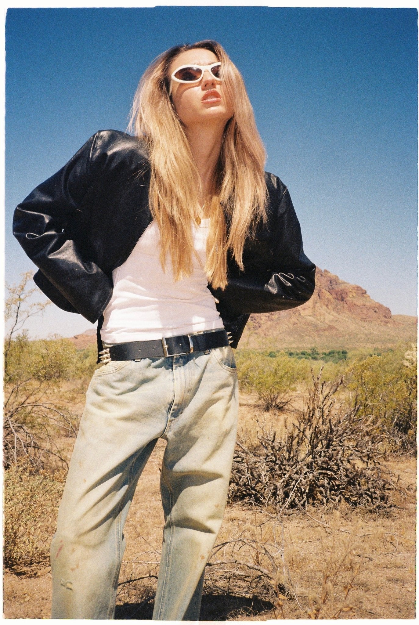 BLACK leather vintage jacket - six__pistols designer fashion items