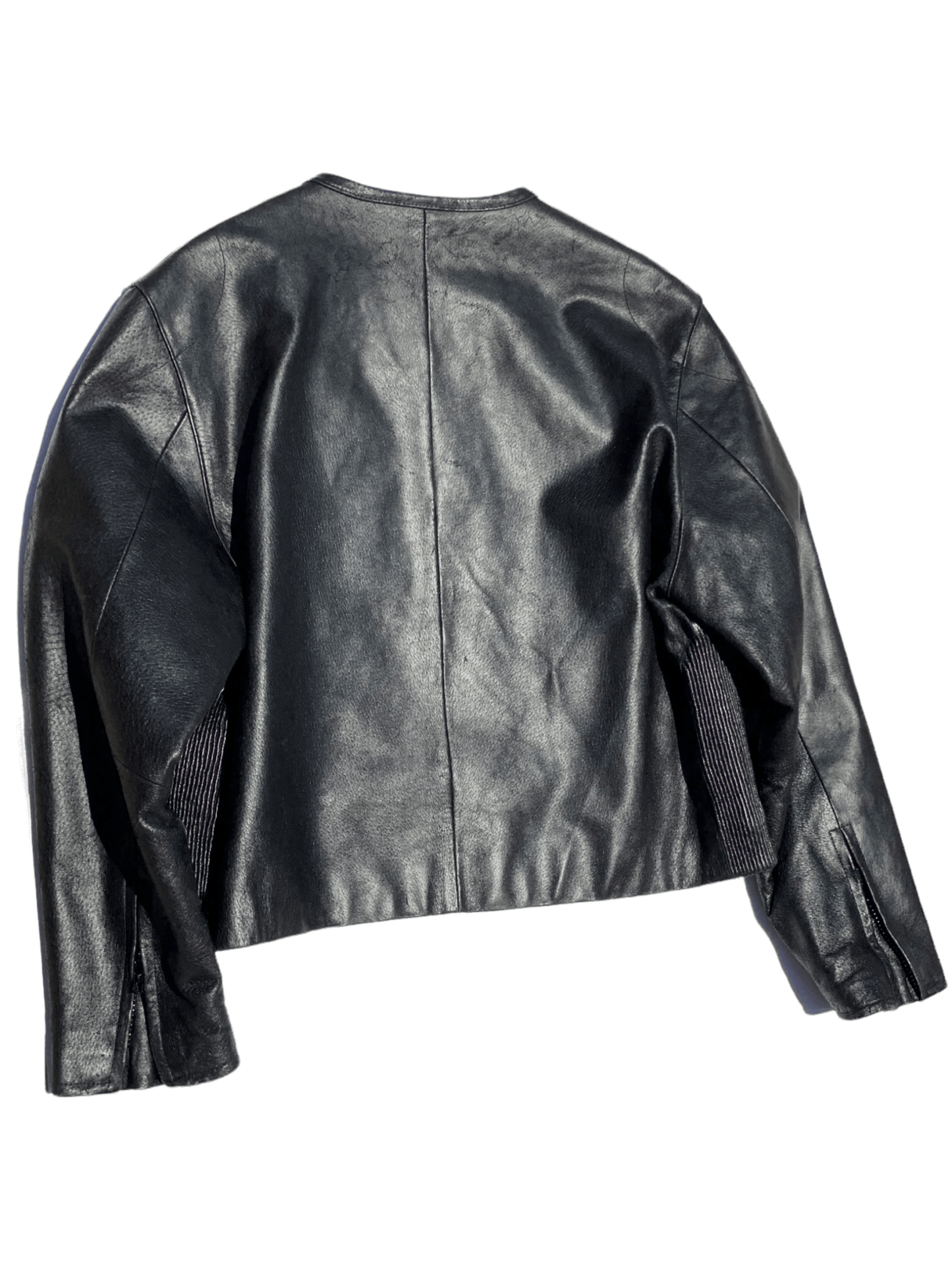 BLACK leather vintage jacket - six__pistols designer fashion items