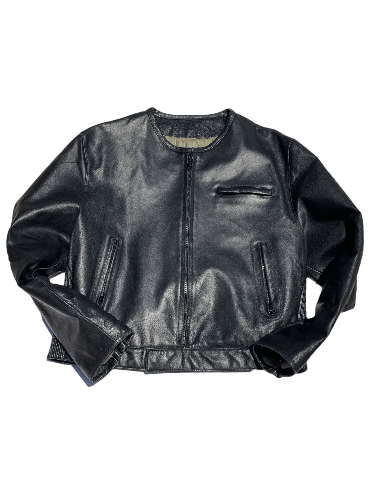 BLACK leather vintage jacket - six__pistols designer fashion items