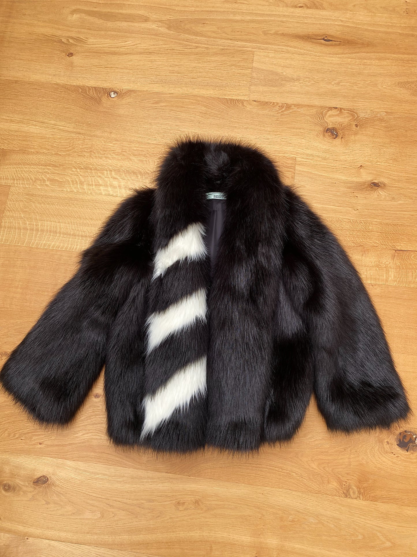 OFF_ WHITE faux fur coat