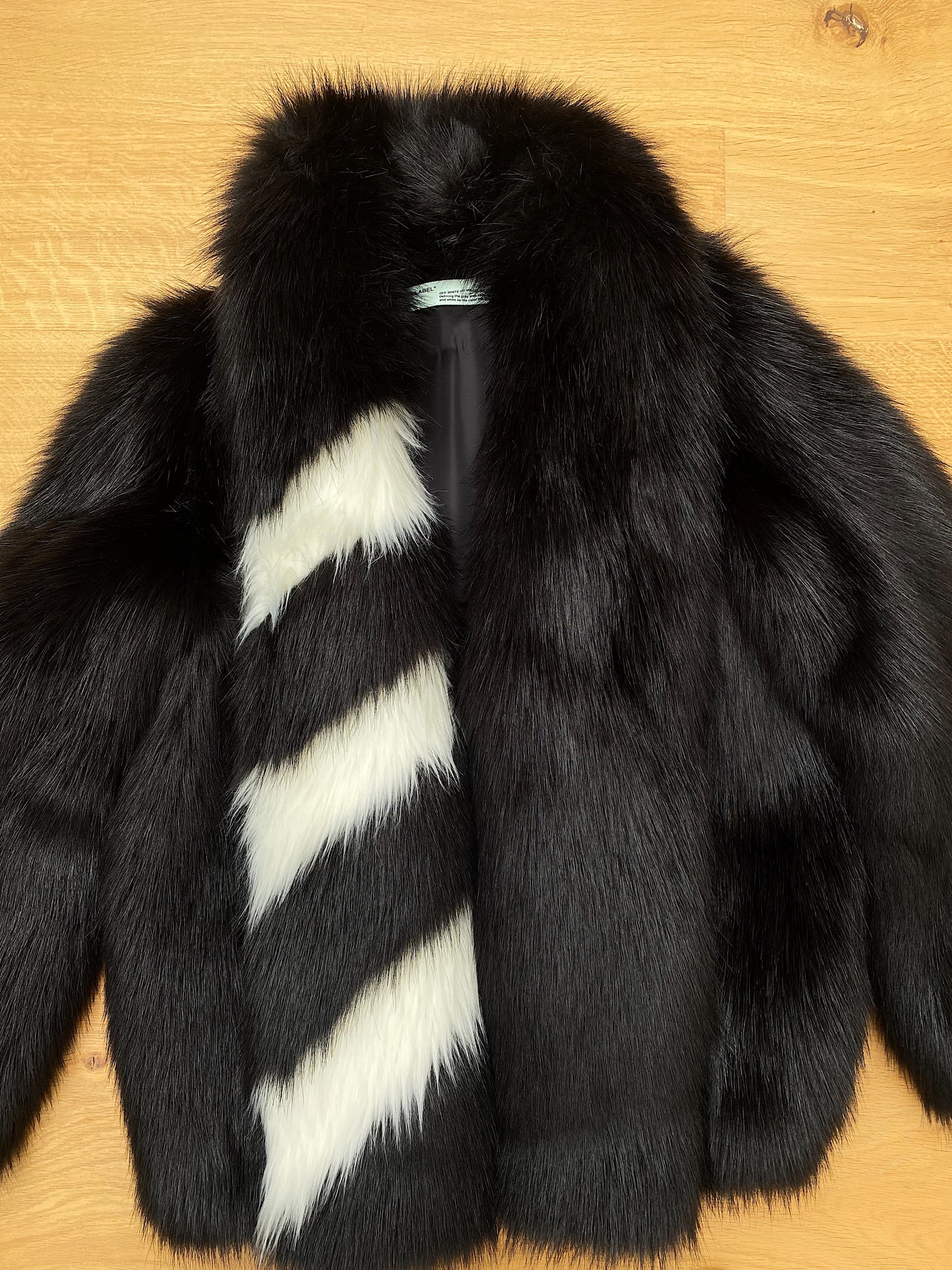 OFF_ WHITE faux fur coat