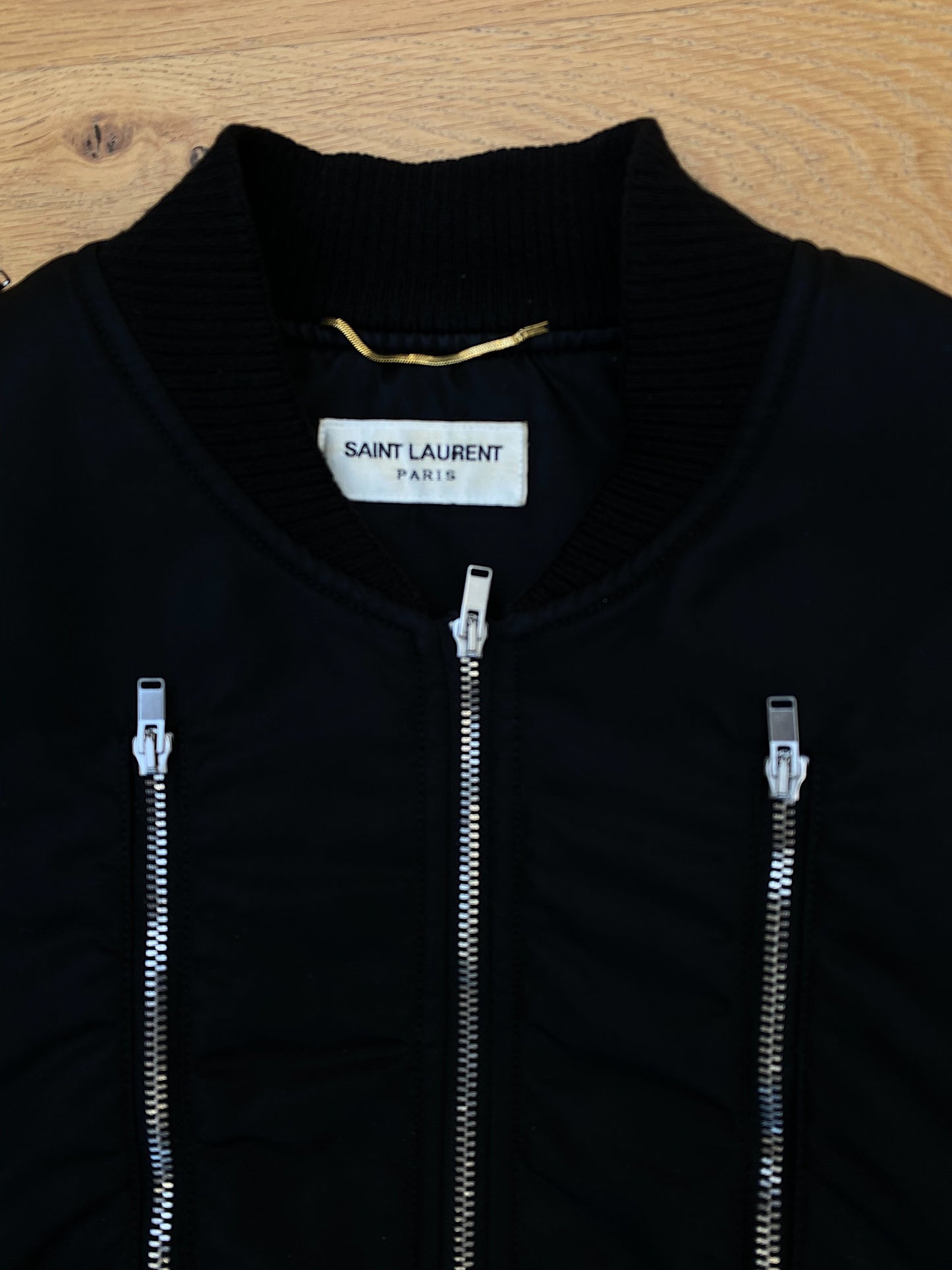 SAINT LAURENT bondage bomber jacket