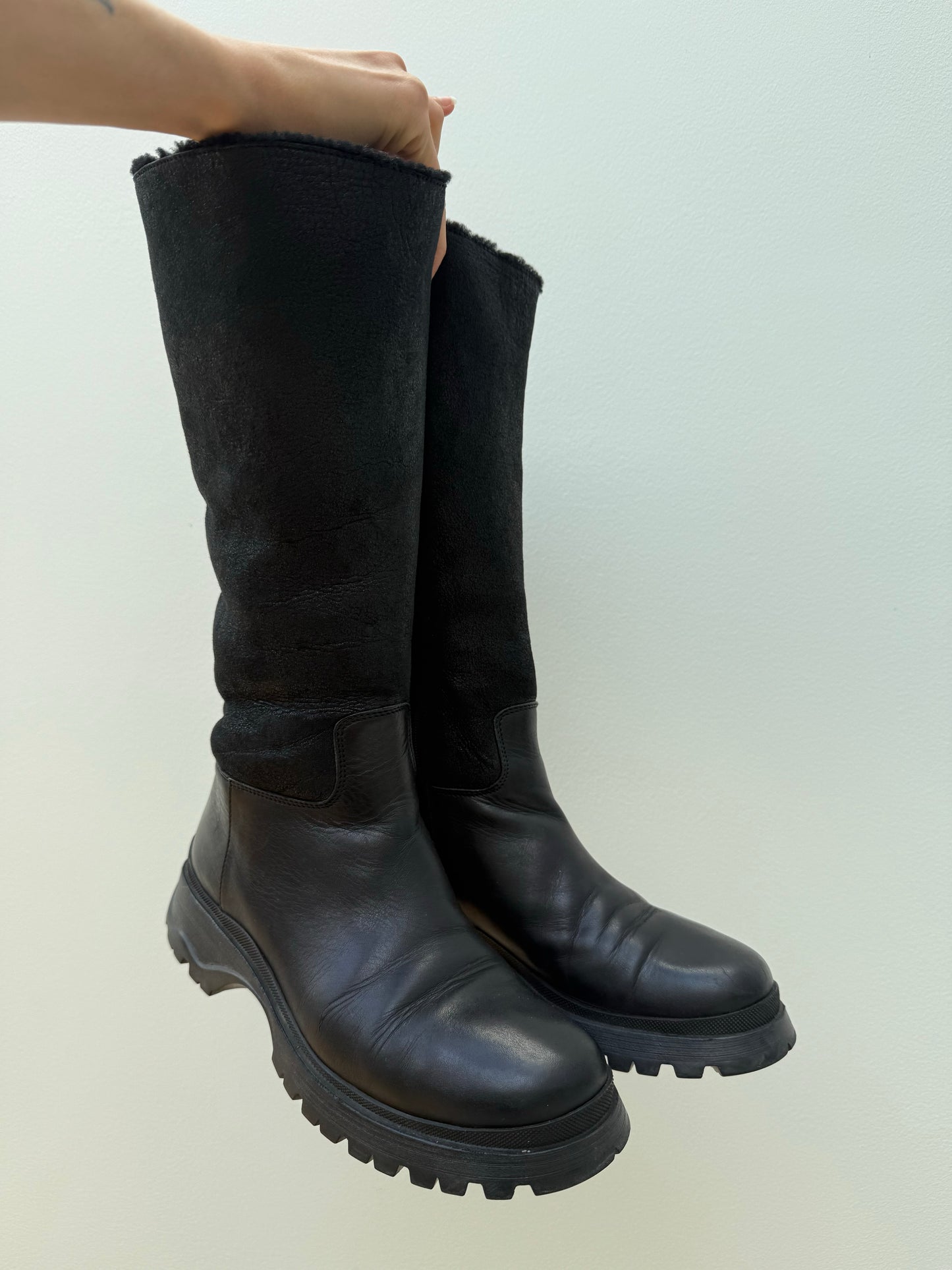 PRADA biker combat boots