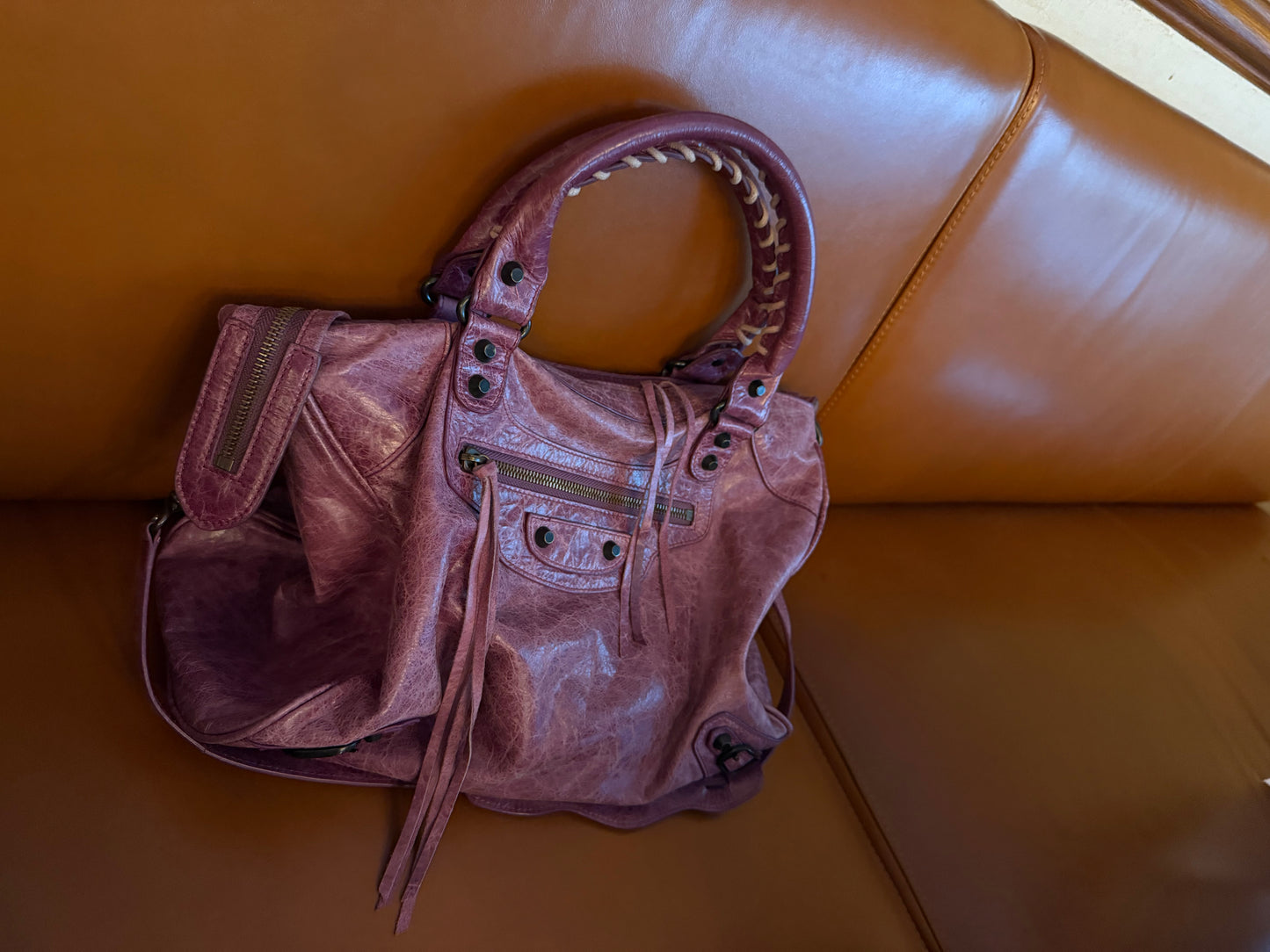 Balenciaga pink city bag