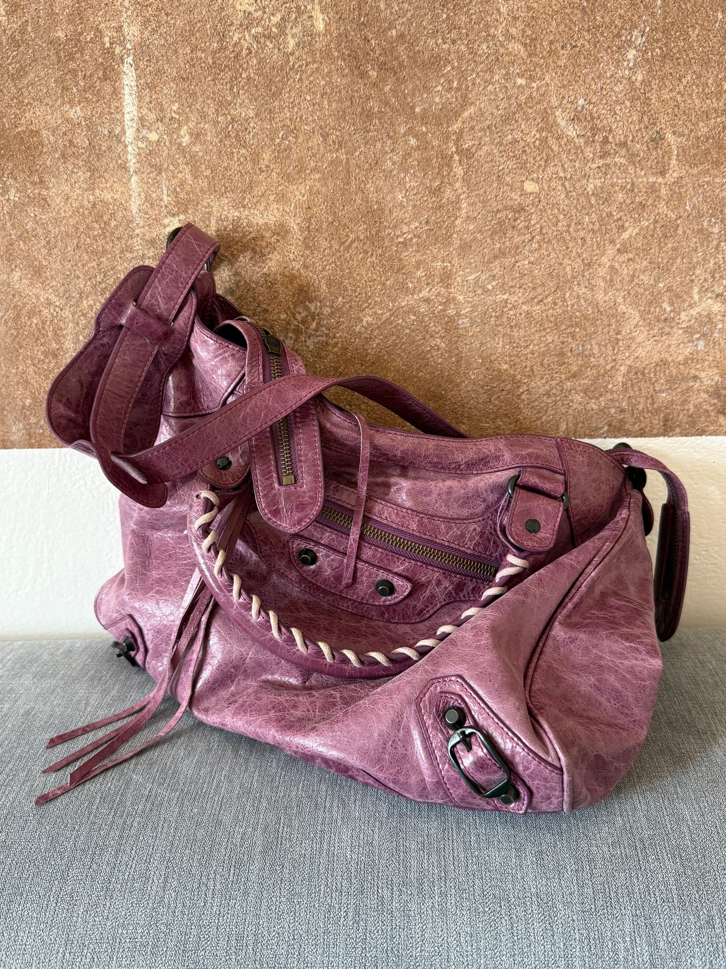 Balenciaga pink city bag