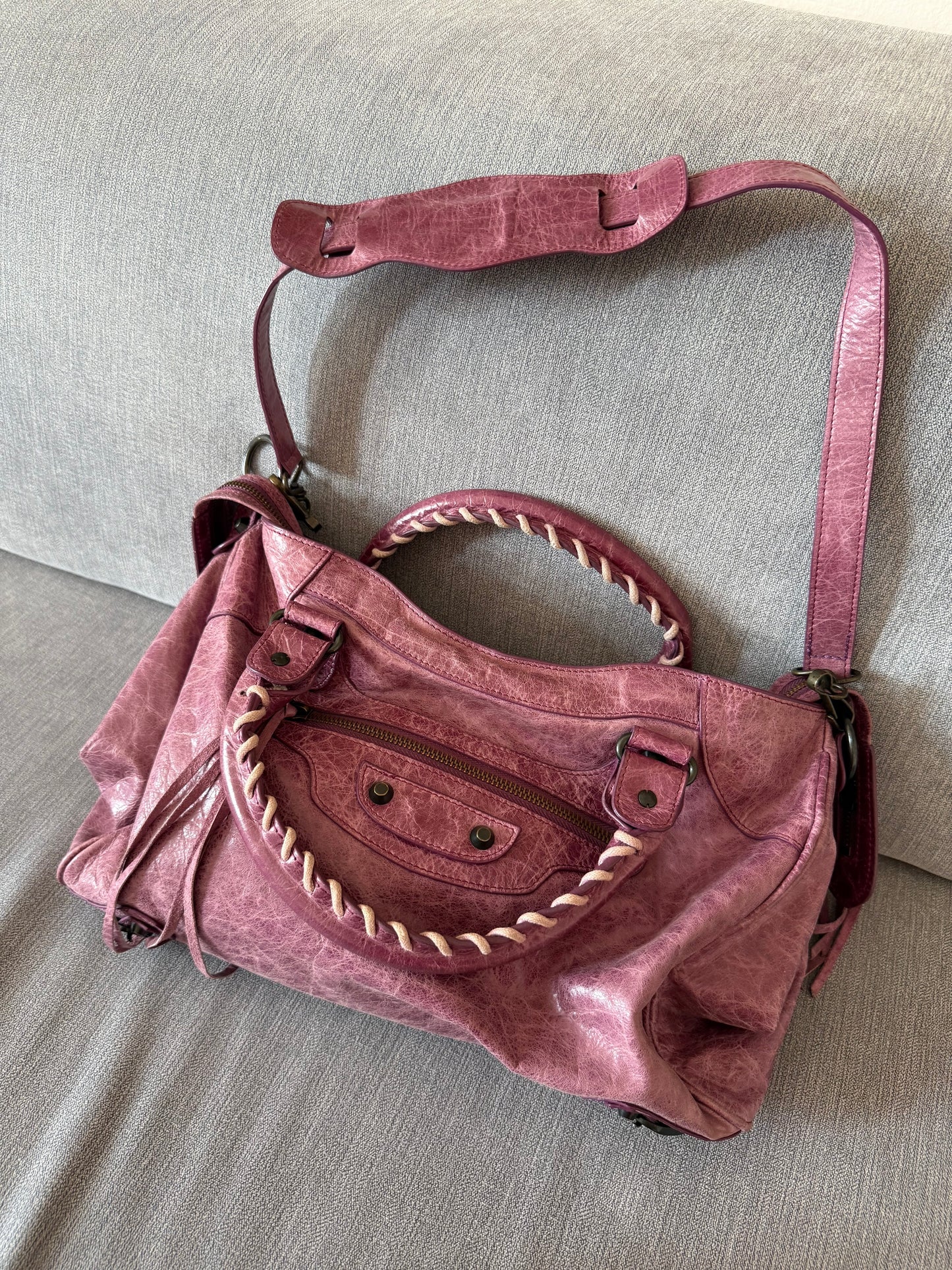 Balenciaga pink city bag