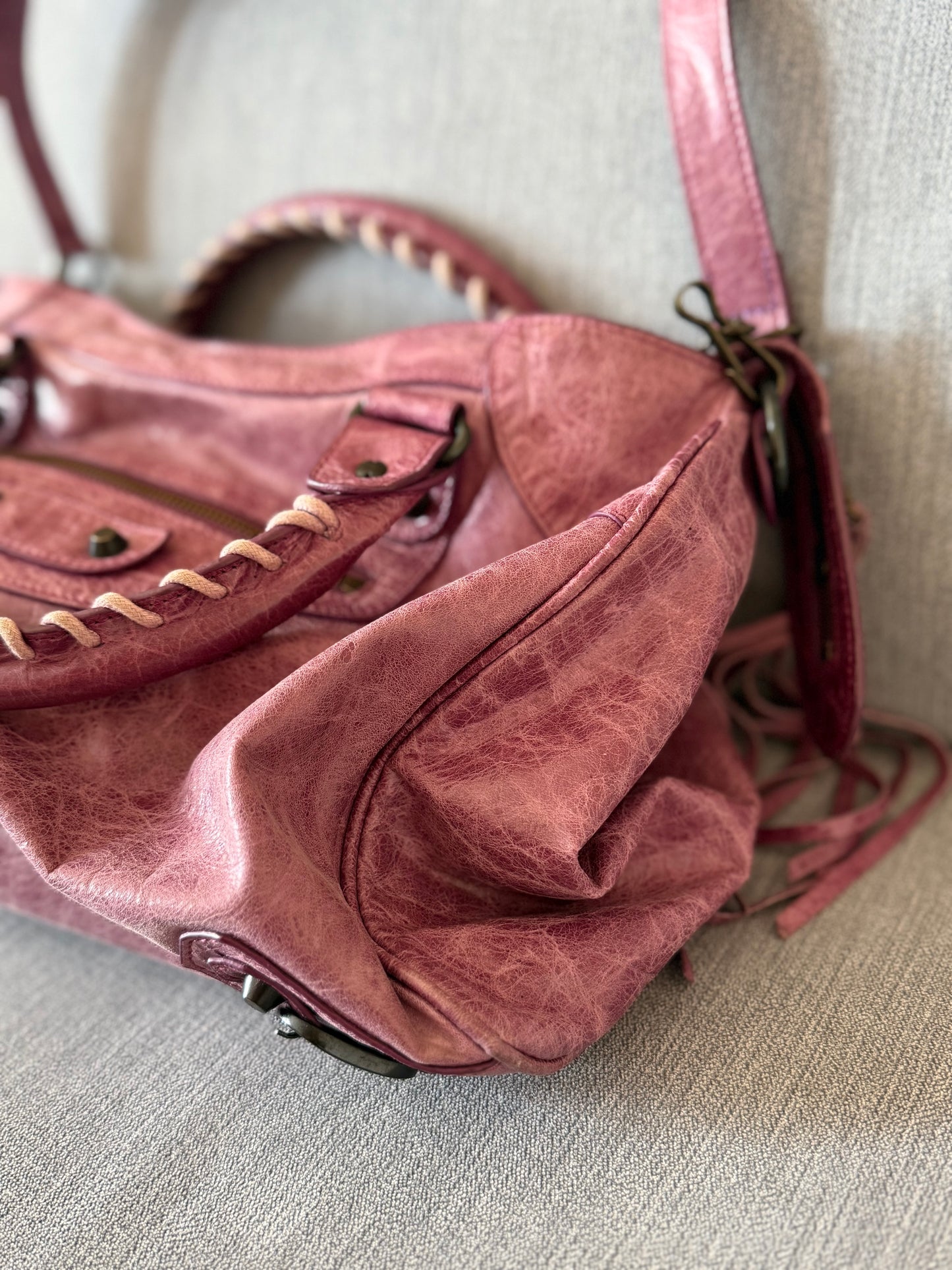 Balenciaga pink city bag