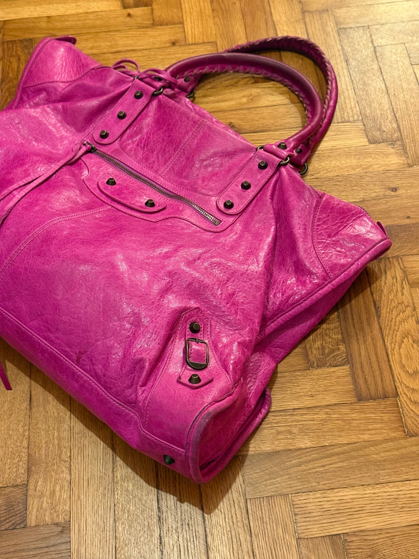 BALENCIAGA pink weekender bag