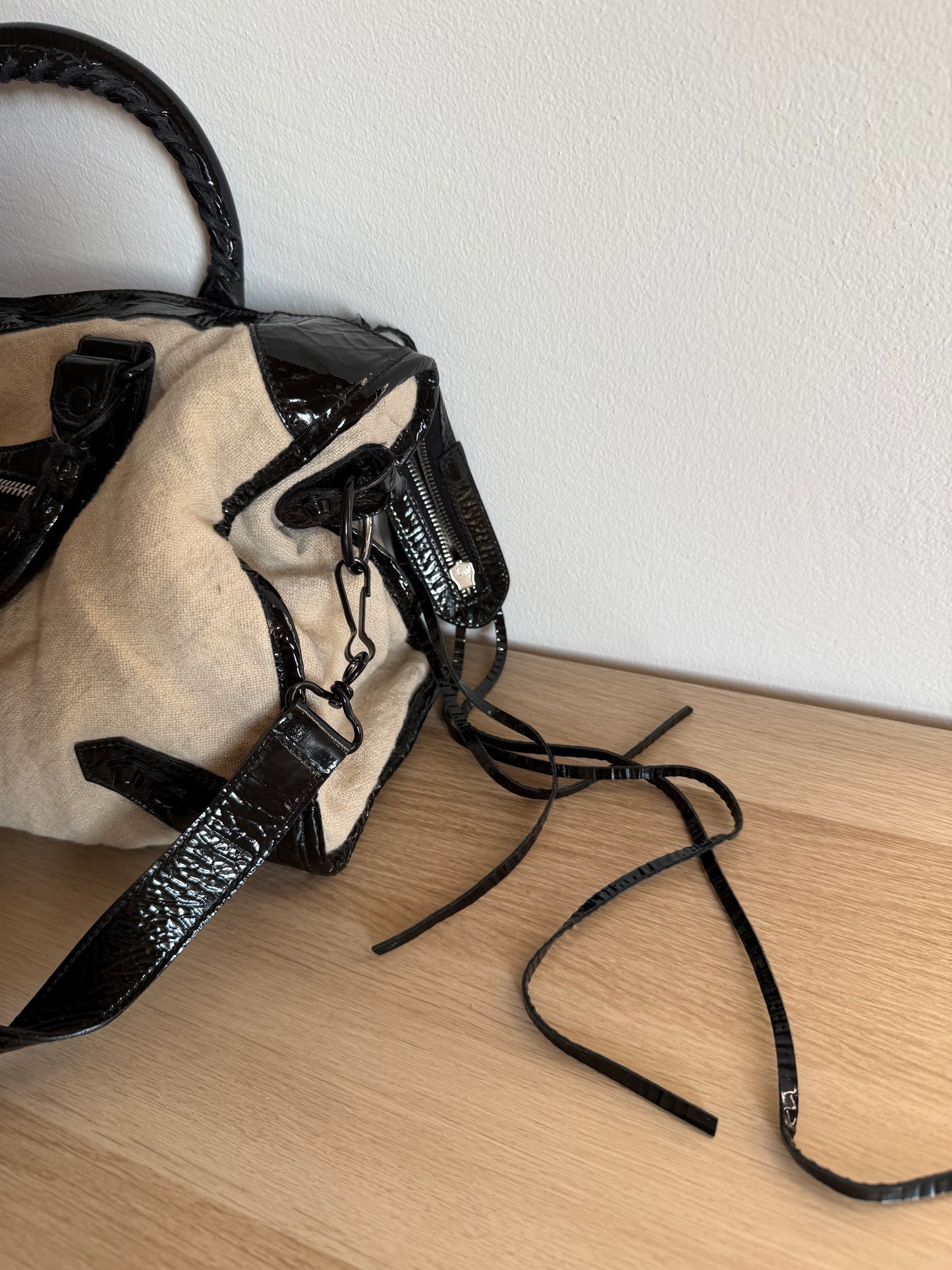 BALENCIAGA linen city bag