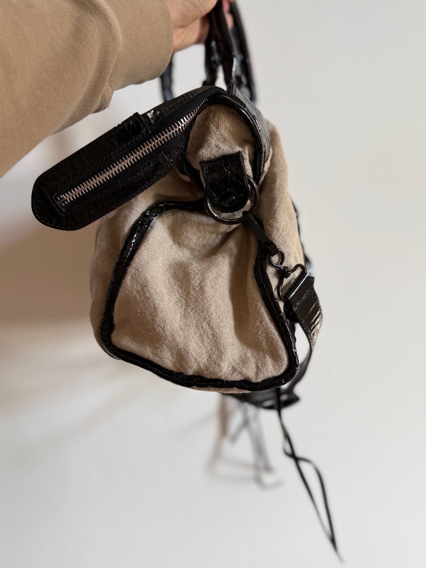 BALENCIAGA linen city bag