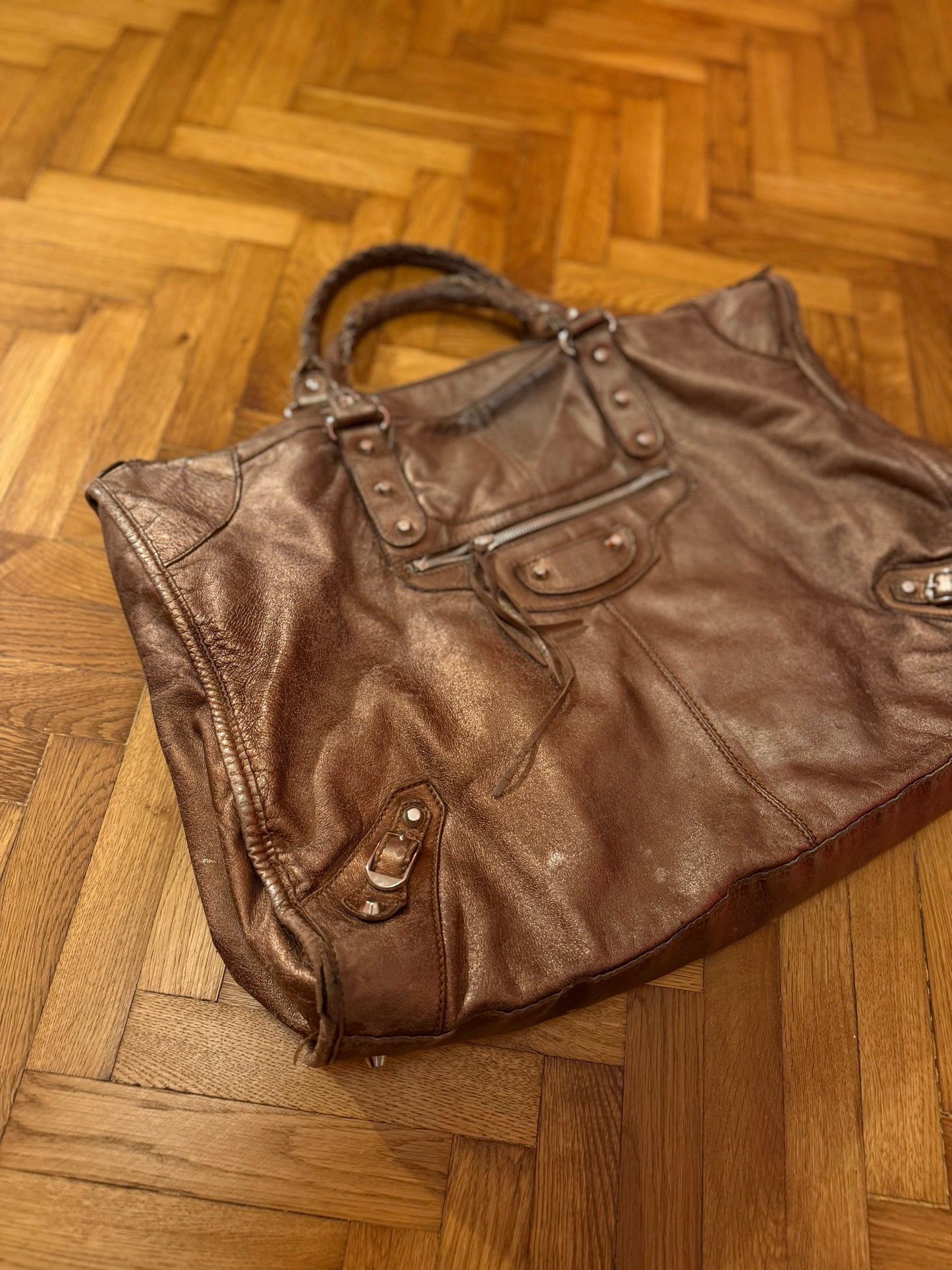 BALENCIAGA brown weekender bag