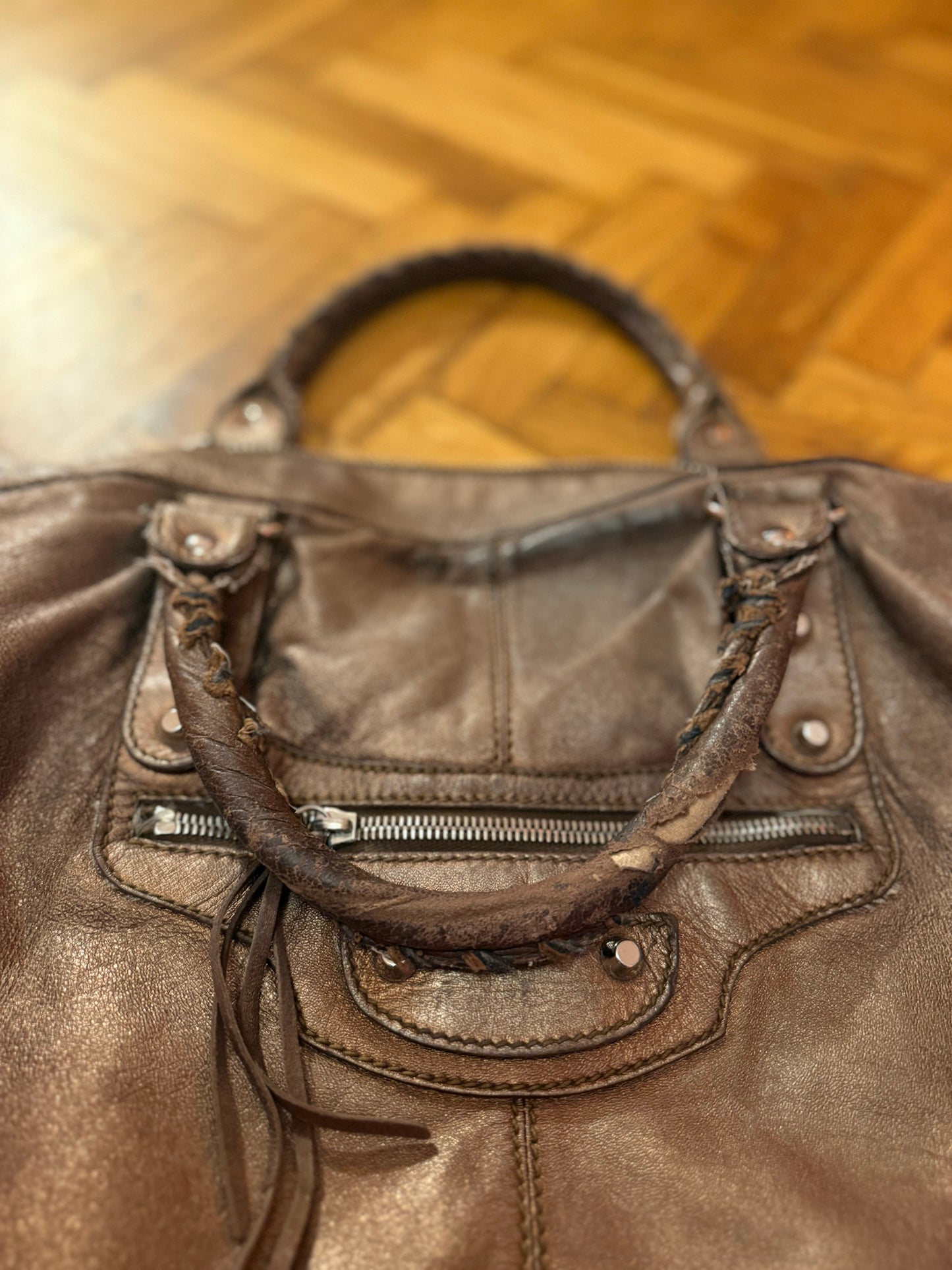 BALENCIAGA brown weekender bag