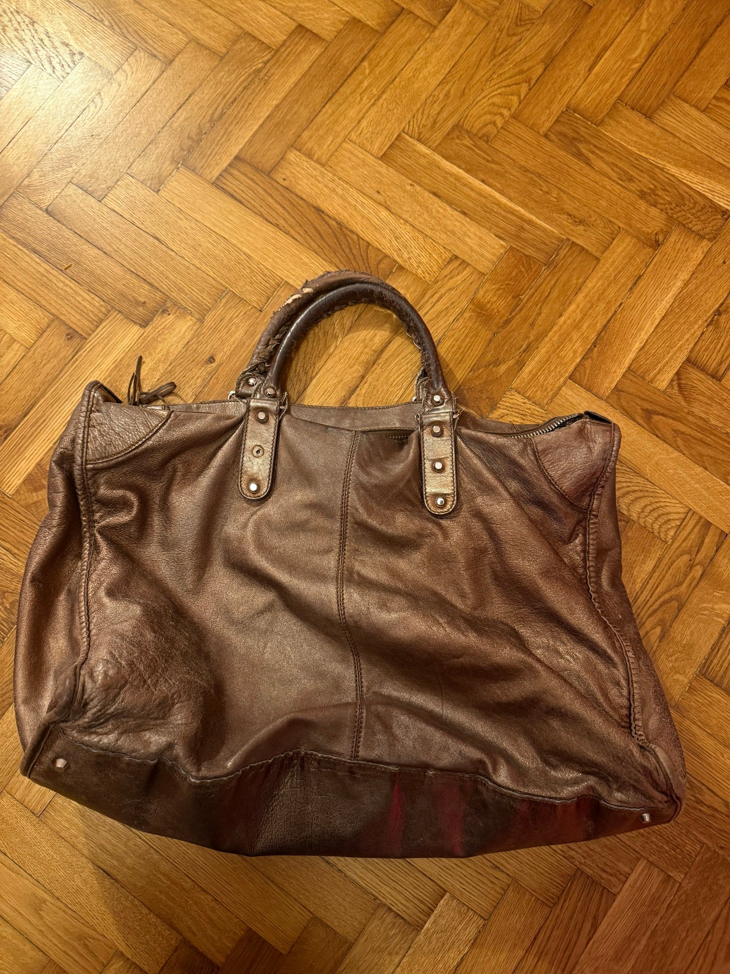BALENCIAGA brown weekender bag
