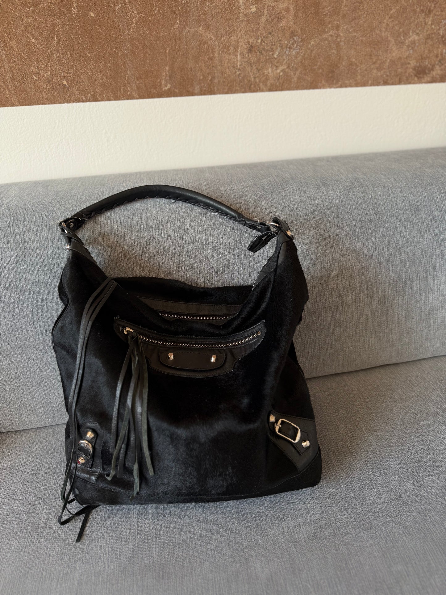 Balenciaga day fur bag