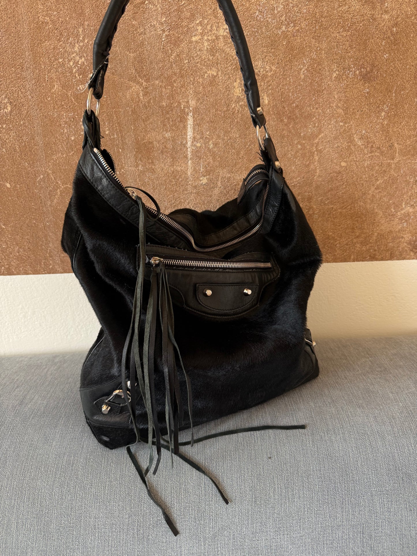 Balenciaga day fur bag