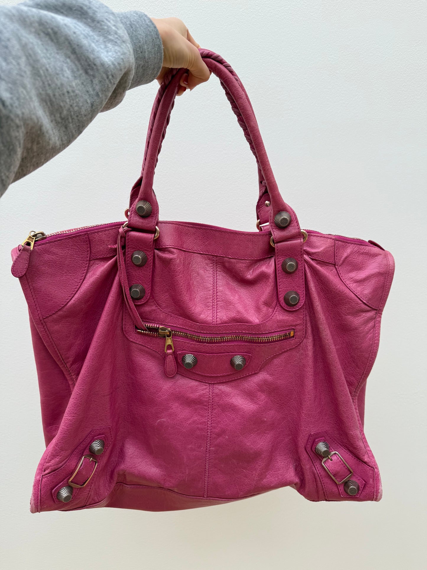 BALENCIAGA large pink weekender bag