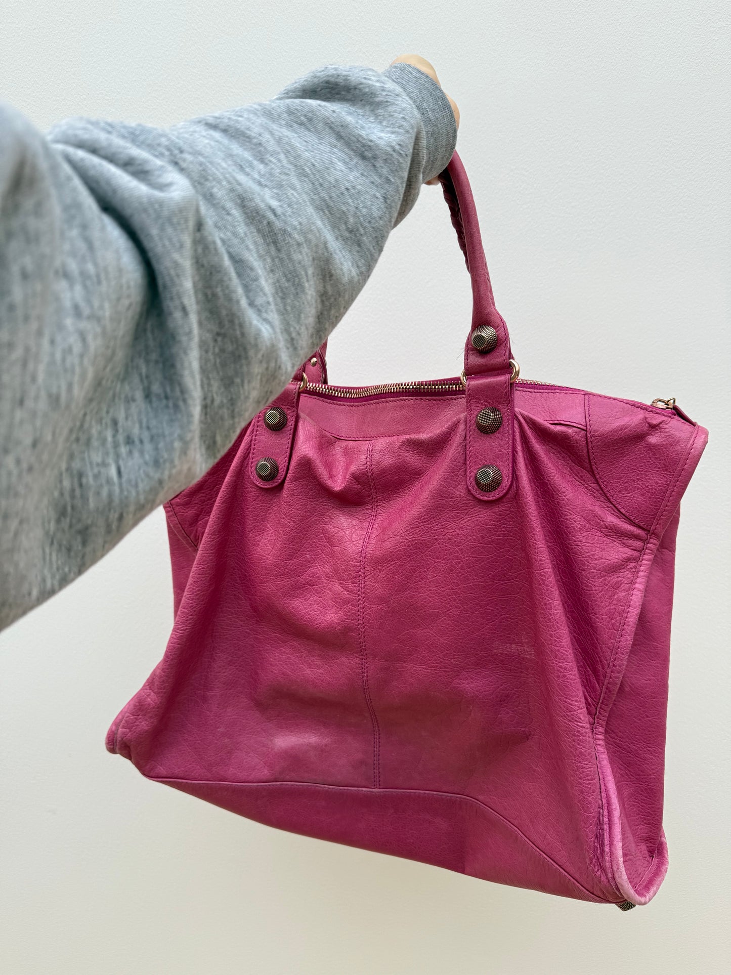 BALENCIAGA large pink weekender bag