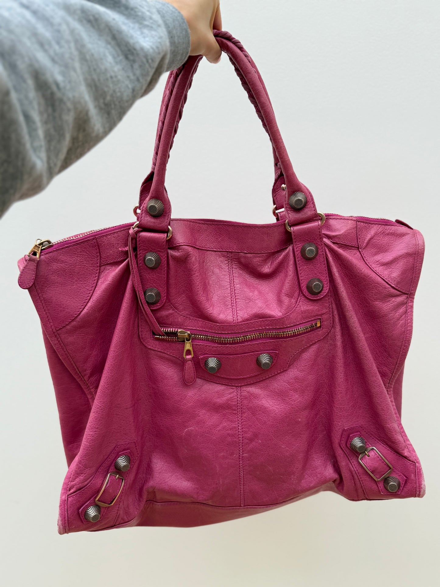BALENCIAGA large pink weekender bag