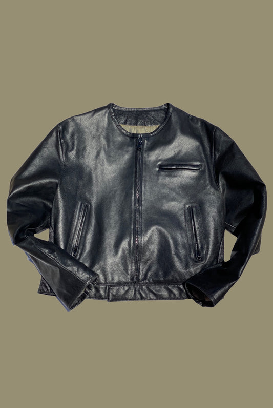 BLACK leather vintage jacket
