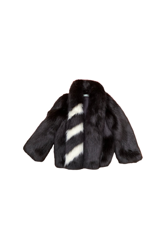 OFF_ WHITE faux fur coat