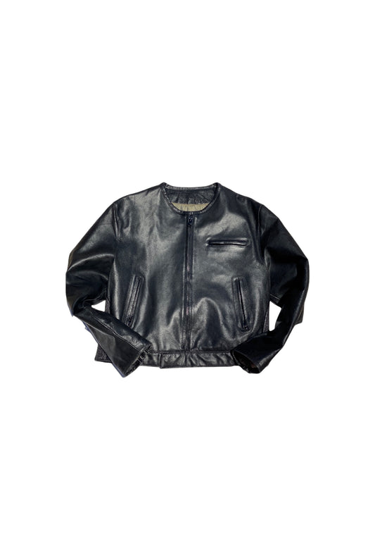 BLACK leather vintage jacket