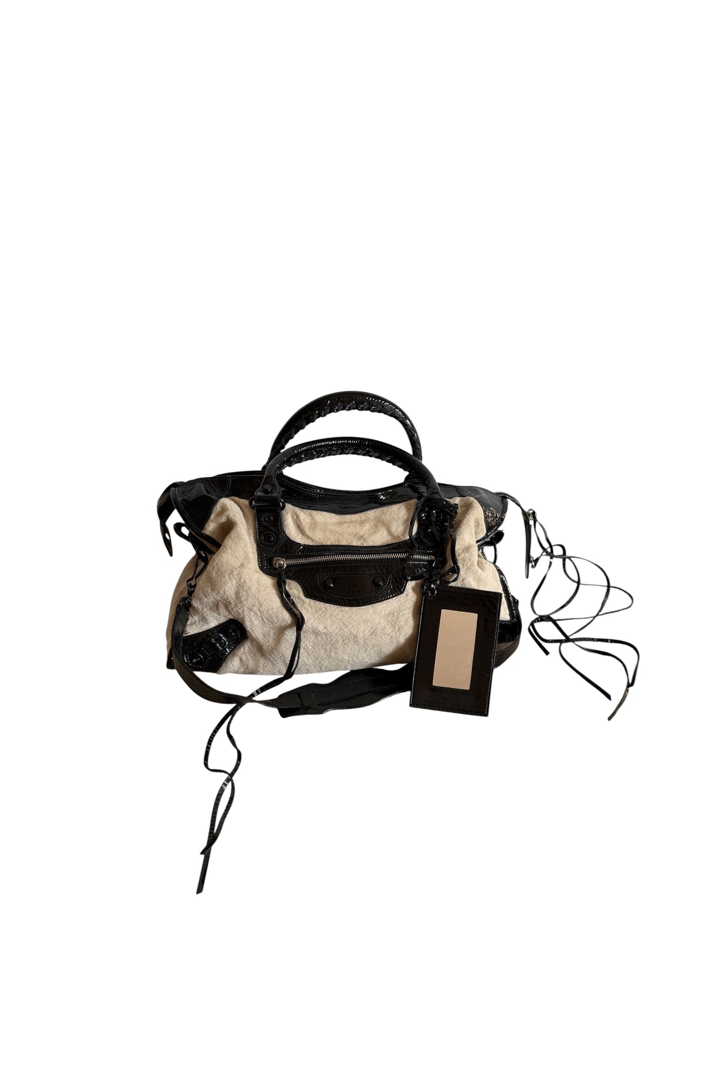 BALENCIAGA linen city bag