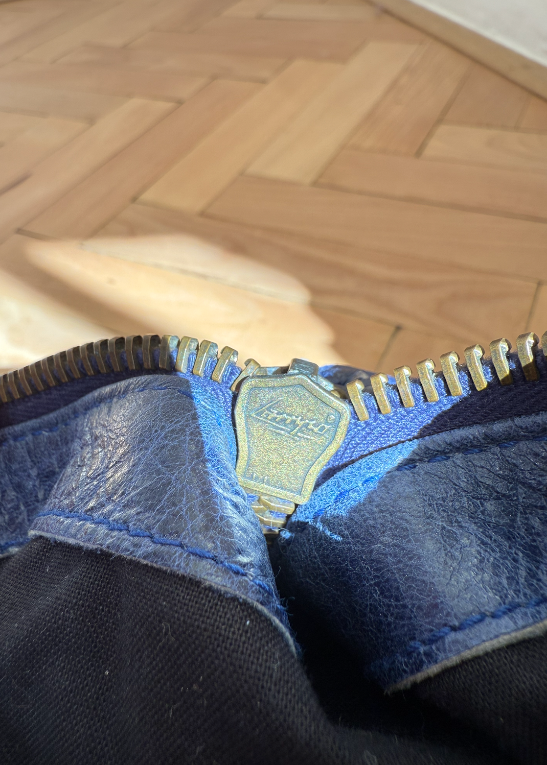 BALENCIAGA blue weekender bag